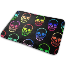 Memory Foam Bath Mat Yellow Gray Pattern Non-Slip 20x30 Inch