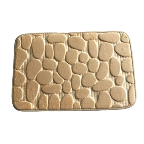 Bath Mat Cobblestone Texture Non-slip Memory Foam 20x32 Inch