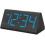 Wooden Digital Alarm Clock Blue Large Display USB Battery 1