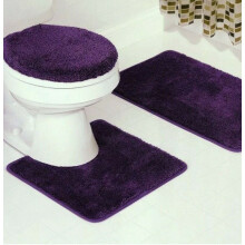 Bathroom Rug Set Solid Color 3-Piece