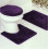 Bathroom Rug Set Solid Color 3-Piece 1