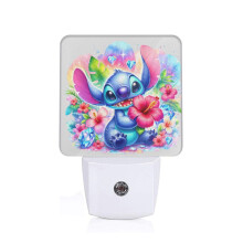 Anime Stitch Night Light Wall Plug with Dusk-to-Dawn Sensor