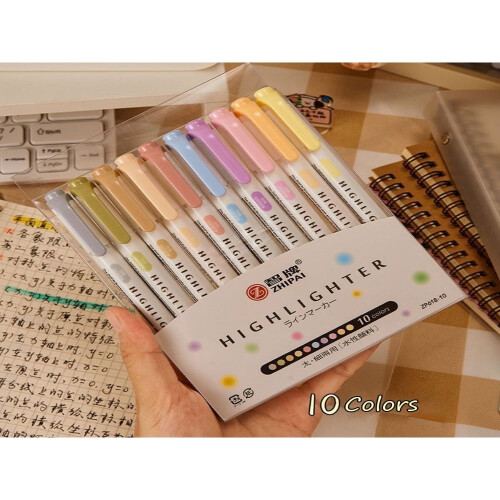 LOVEVER Highlighter Pen Dual Tip Mixed Colors 1 Set 1
