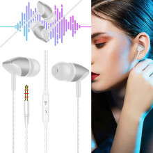 In-ear earphones with microphone, 3.5mm wired, for iOS and