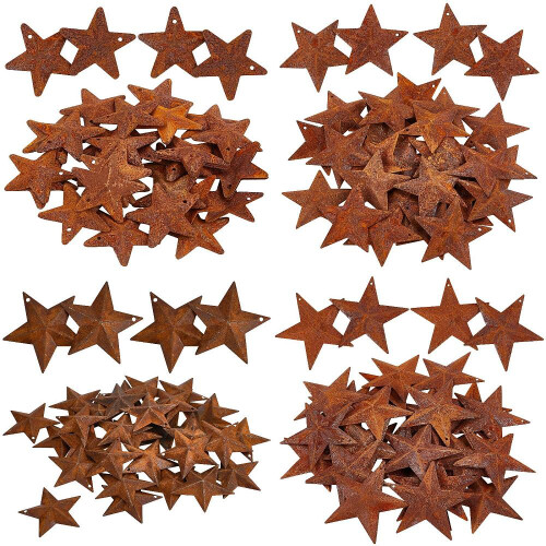 Iron Pendants Rustic Star Coconut Brown 48 pcs
