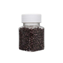 (brown) 500pcs Silicone Hair Beads Nano Ring Micro Beads Fashion Salon Hairstylist Dreadlock Hair Extension Tools 5 Colors
