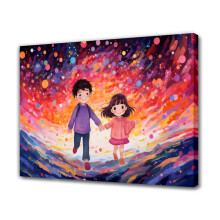 Couple Hand-in-Hand Universe Poster 12x18 Inch