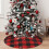 Christmas tree skirt plaid 48 inch thick rustic holiday 7