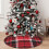 Christmas tree skirt plaid 48 inch thick rustic holiday 7