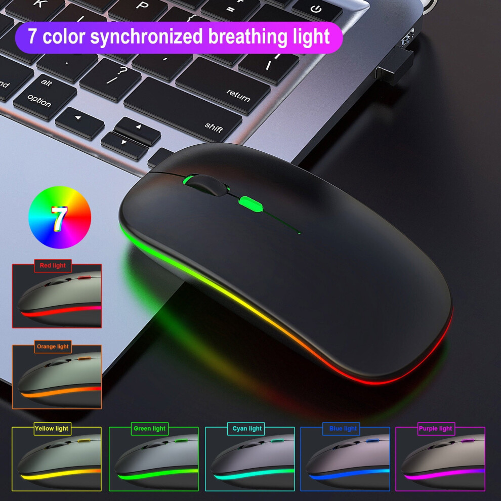 Wireless Optical Mouse 1600Dpi Rechargeable Mute Silver 946140190815