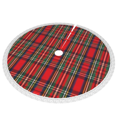 Christmas tree skirt plaid 48 inch 1