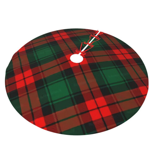 Christmas Tree Skirt Plaid 48 Inch Thick Rustic Decor 1