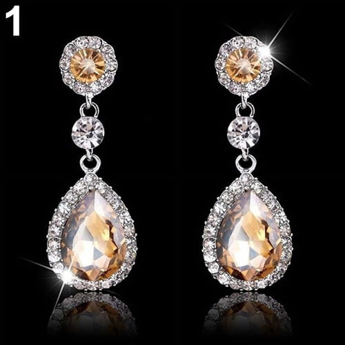 Women's rhinestone teardrop dangle earrings 1 pair 1
