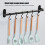 Kitchen Hook Pot Rack Wall Mounted with 6 Sliding Hooks 6