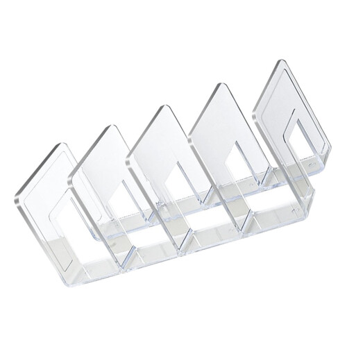 Acrylic Book Shelf Holder 4 Compartments Transparent 2