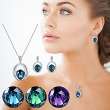 Jacenvly jewelry organizer pendant necklace set purple