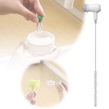 Reusable Straw Cleaning Brush Nylon Stainless Steel 2-in-1