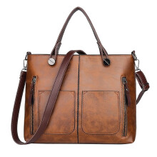 Women's Leather Handbag with Slanted Strap