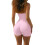 Women's solid pink halter unitard sleeveless 2