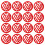 Chinese New Year red window decals circular blessing 90 pcs 4