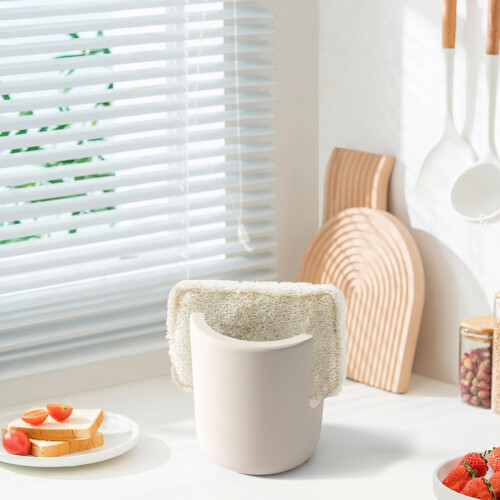 Diatomaceous Earth Sponge Holder Grey Quick-Drying 1