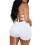 Women's plain white unitard spaghetti strap sleeveless 2