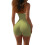 Women's solid green halter unitard sleeveless 2