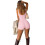 Women's unitard solid pink square neck sleeveless 2
