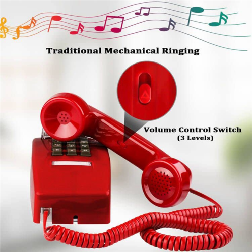 Classic Wall-Mount Landline Phone with Mechanical Ring, 2