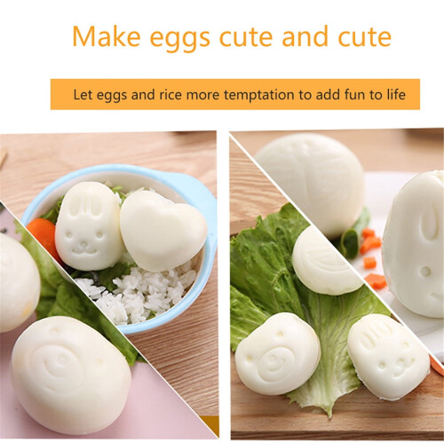 LNKOO 3D Cartoon Egg Mold for Boiled Eggs, 6 pcs 2