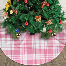 Christmas Tree Skirt Pink Tartan 36 Inch