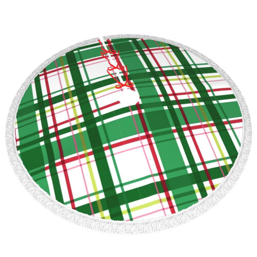 Christmas tree skirt plaid 48 inch rustic holiday decor 2