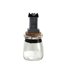 Bat Pumpkin Glass Candy Jar with Lid 12 oz
