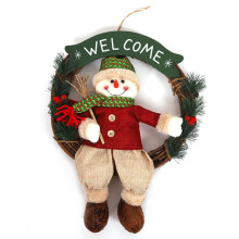Christmas wreath rattan door sign 30 cm