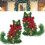 Cat Christmas Wreath with LED Lights Green Artificial Pine 1