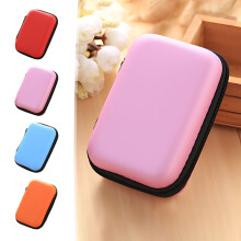 Leather earphone storage pouch with zipper