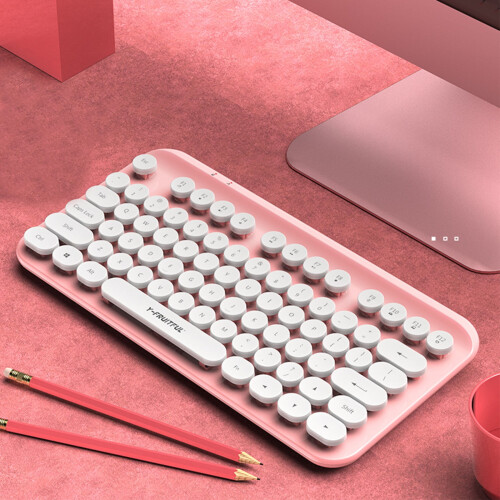 Compact 2.4G USB Keyboard Quiet Click Round Keys