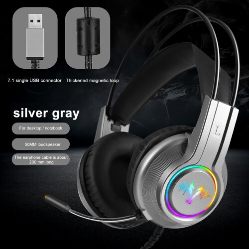 Jacenvly H200 Gaming Headset USB Over-Ear Stereo with Mic