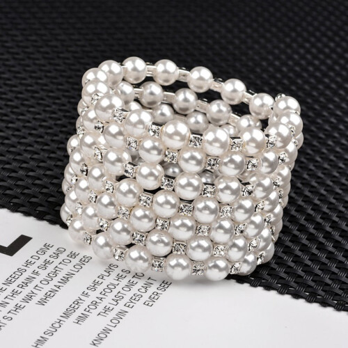 Pearl elastic bracelet multilayer 7 rows 2