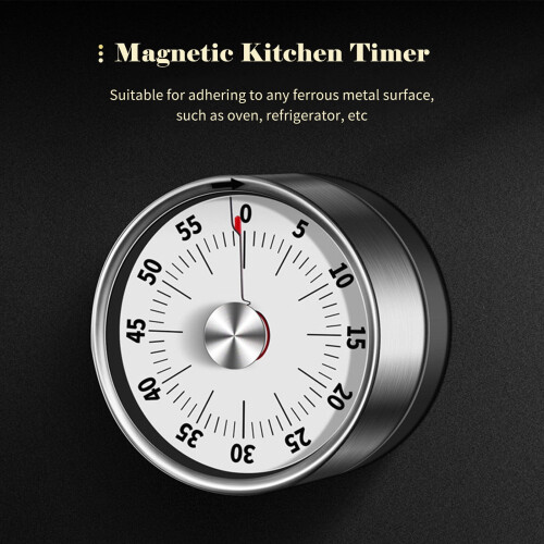 Mechanical Kitchen Timer 60-Minute Stainless Steel 2