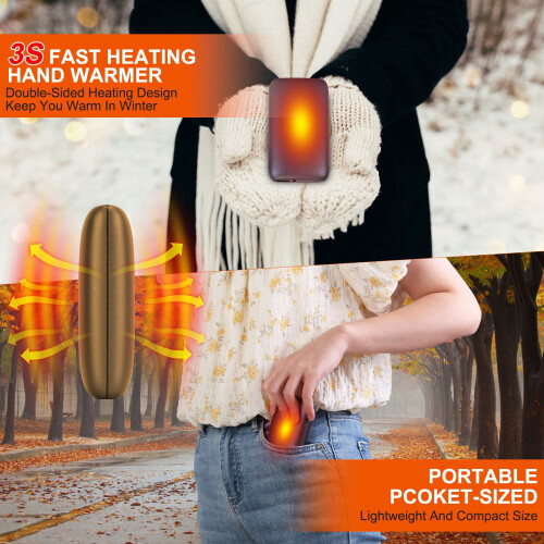Hand Warmer Portable 10000mAh Dual-Side Rechargeable 1