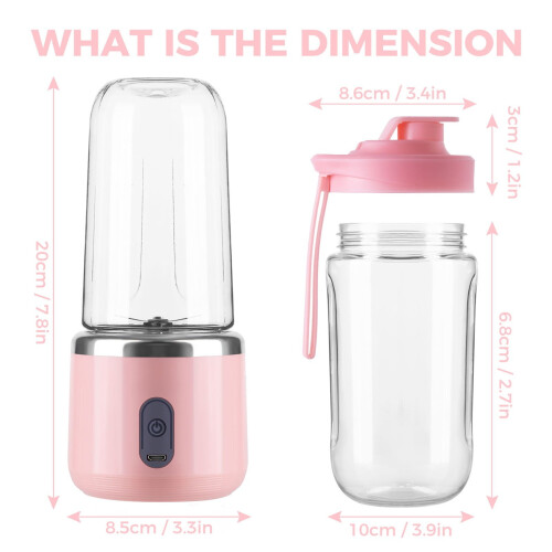 Electric Juicer Double Cup 13.5 oz Portable USB Rechargeable 2
