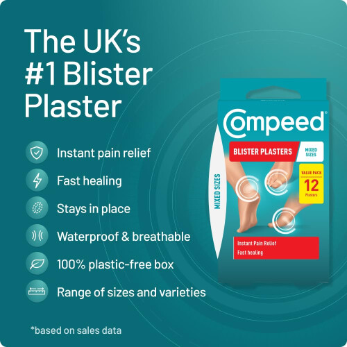 Compeed Compeed Mixed Size Blister Plasters, Hydrocolloid, Pack of 12 2