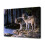 Two Wolves on River Bank Forest Wall Art Canvas Poster 1