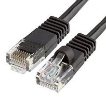 CAT5e Ethernet Cable Black Gold Plated 50 ft