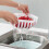 Kitchen Sink Draining Rack Basket White Plastic 8.6 Inch 6