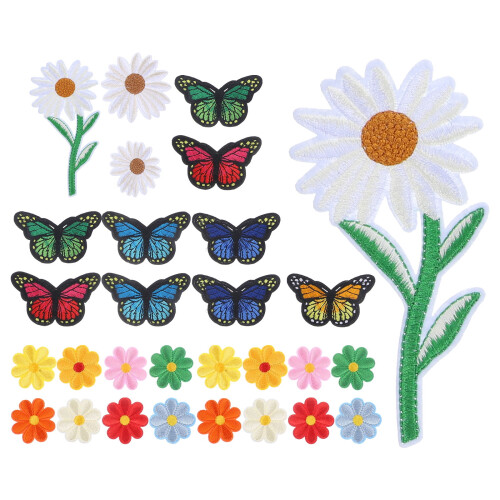 Embroidered cloth patch for clothes - flower and sunflower
