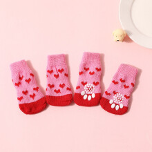 Pet Cotton Socks for Dogs Non-Slip Foot Covers 4 Pairs