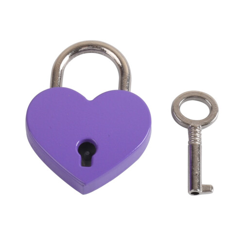 Metal Heart-Shaped Drawer Lock Purple 1