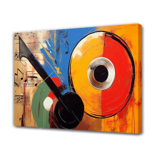 Abstract Guitar Line Grid Canvas Poster 12x18 inch